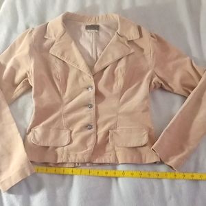 XOXO Cotton Corduroy women's blazer jacket sz M tan